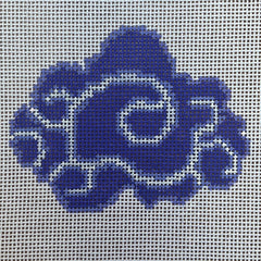 The Gingham Stitchery The Sheffield Collection Chinese Cloud Purple Needlepoint Canvas