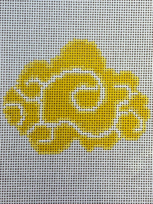 The Gingham Stitchery The Sheffield Collection Chinese Cloud Yellow Needlepoint Canvas