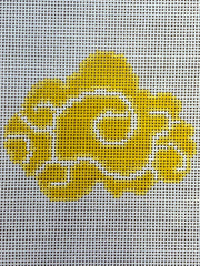 The Gingham Stitchery The Sheffield Collection Chinese Cloud Yellow Needlepoint Canvas