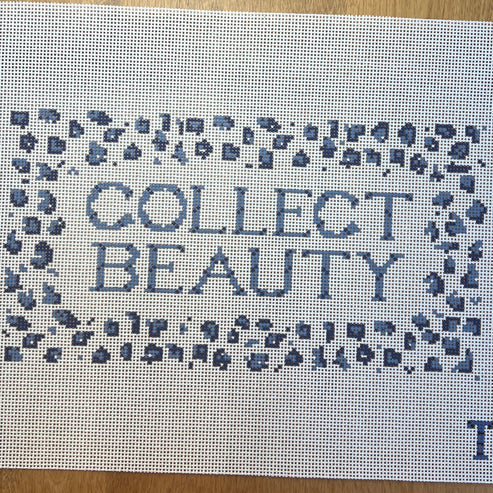 The Gingham Stitchery The Sheffield Collection Collect Beauty Pillow Needlepoint Canvas