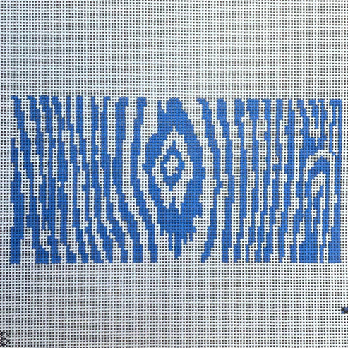 The Gingham Stitchery The Sheffield Collection Faux Bois Insert Blue Needlepoint Canvas