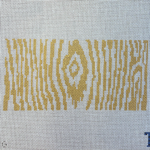 The Gingham Stitchery The Sheffield Collection Faux Bois Insert Gold Needlepoint Canvas