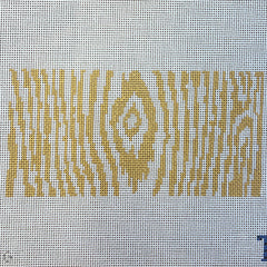 The Gingham Stitchery The Sheffield Collection Faux Bois Insert Gold Needlepoint Canvas