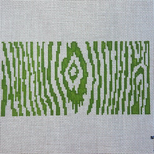 The Gingham Stitchery The Sheffield Collection Faux Bois Insert Green Needlepoint Canvas