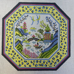 The Gingham Stitchery The Sheffield Collection Gaudy Willow Pillow Needlepoint Canvas