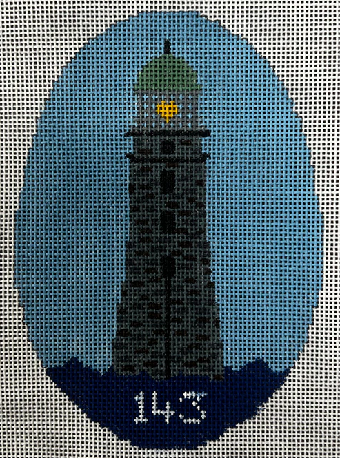 The Gingham Stitchery The Sheffield Collection I Love You Lighthouse Needlepoint Canvas