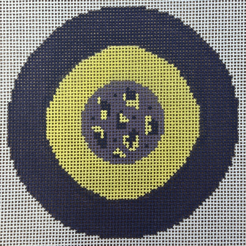 The Gingham Stitchery The Sheffield Collection Leo Bullseye Purple Needlepoint Canvas