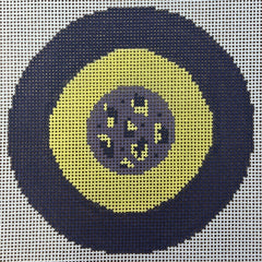 The Gingham Stitchery The Sheffield Collection Leo Bullseye Purple Needlepoint Canvas
