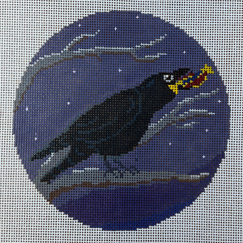 The Gingham Stitchery The Squirrel And The Snail Fall Sweets Crow Needlepoint Canvas