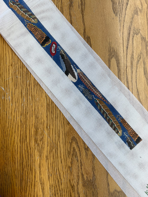 The Gingham Stitchery The Squirrel And The Snail Game Bird Feathers Belt Needlepoint Canvas