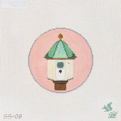 The Gingham Stitchery The Squirrel And The Snail Garden Icons Birdhouse Needlepoint Canvas