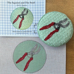 The Gingham Stitchery The Squirrel And The Snail Garden Icons Clippers Needlepoint Canvas