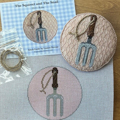 The Gingham Stitchery The Squirrel And The Snail Garden Icons Rake Needlepoint Canvas
