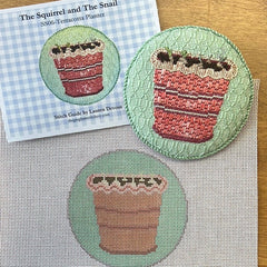 The Gingham Stitchery The Squirrel And The Snail Garden Icons Terracotta Planter Needlepoint Canvas