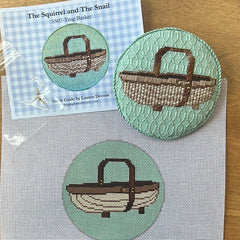 The Gingham Stitchery The Squirrel And The Snail Garden Icons Trug Basket Needlepoint Canvas
