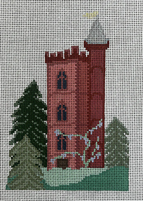 The Gingham Stitchery The Squirrel And The Snail Gothic Tower Garden Stand Needlepoint Canvas