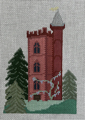 The Gingham Stitchery The Squirrel And The Snail Gothic Tower Garden Stand Needlepoint Canvas
