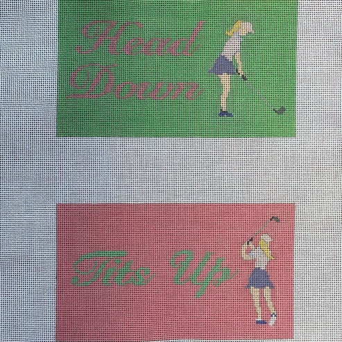 The Gingham Stitchery The Squirrel And The Snail Head Down, Tits Up Eyeglass Case Golf Needlepoint Canvas