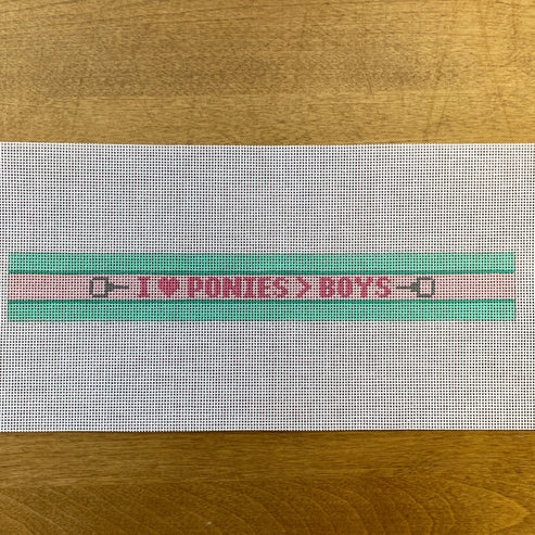 The Gingham Stitchery The Squirrel And The Snail I Heart Ponies Key Fob Needlepoint Canvas