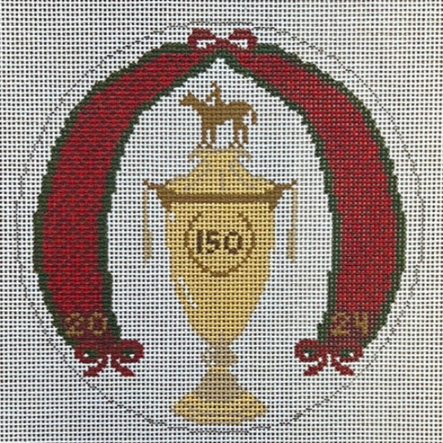 The Gingham Stitchery The Squirrel And The Snail Kentucky Derby 150Th Anniversary Needlepoint Canvas