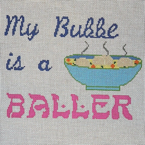 The Gingham Stitchery The Squirrel And The Snail My Bubbe Is A Baller Needlepoint Canvas