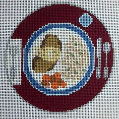 The Gingham Stitchery The Squirrel And The Snail My Favorite Things Schnitzel With Noodles Needlepoint Canvas