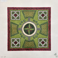 The Gingham Stitchery The Squirrel and The Snail Parterre at Christmas Needlepoint Canvas