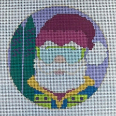 The Gingham Stitchery The Squirrel And The Snail Santa Skier Dude Needlepoint Canvas