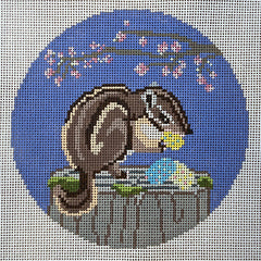 The Gingham Stitchery The Squirrel And The Snail Spring Sweets Chipmunk Needlepoint Canvas