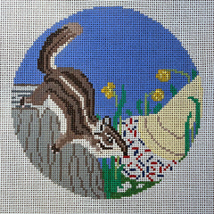 The Gingham Stitchery The Squirrel And The Snail Summer Sweets Chipmunk Needlepoint Canvas