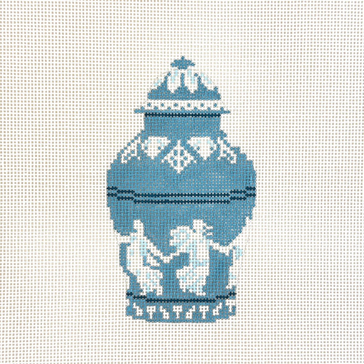 The Gingham Stitchery Wedgwood Ginger Jar Needlepoint Canvas