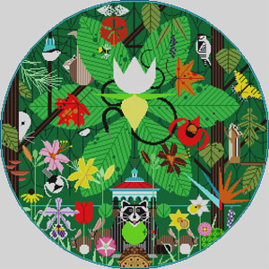 The Meredith Collection Charley Harper Designs A Day In Eden Needlepoint Canvas