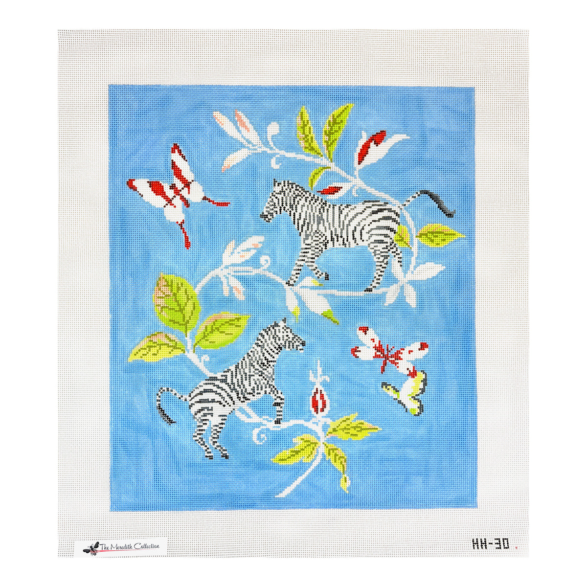The Meredith Collection Harrison Howard Zebras At Play Needlepoint Canvas