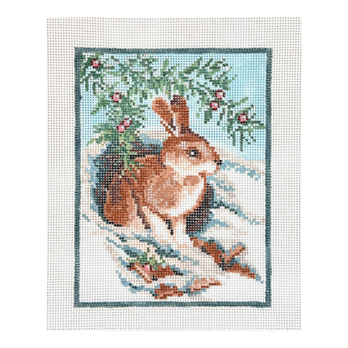 The Meredith Collection Treglown Designs Bunny In The Snow Needlepoint Canvas
