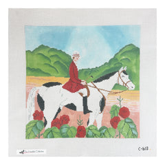 The Meredith Collection Vintage Girl On Horse Needlepoint Canvas