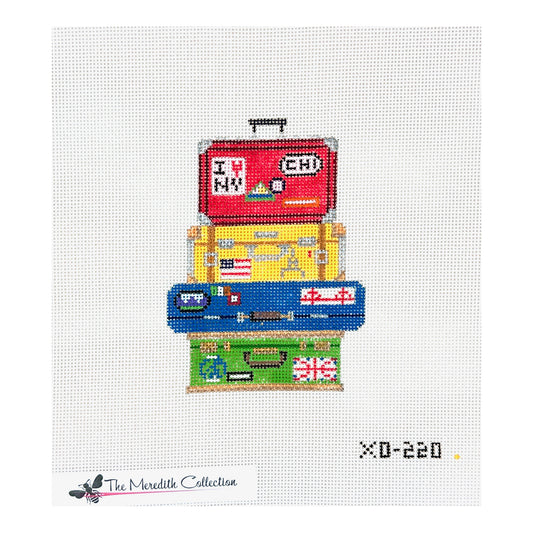 The Meredith Collection Luggage World Travel Needlepoint Canvas