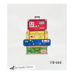 The Meredith Collection Luggage World Travel Needlepoint Canvas