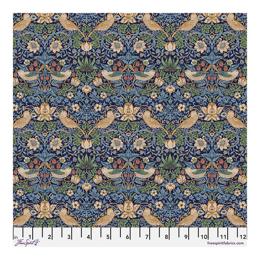 The Original Morris & Co Fabric Mini Strawberry Thief - Navy