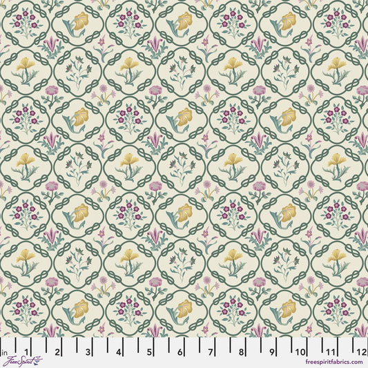 Finishing: The Original Morris & Co Mays Coverlet Cotton Fabric - Heather