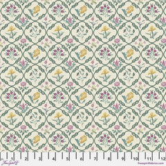 Finishing: The Original Morris & Co Mays Coverlet Cotton Fabric - Heather