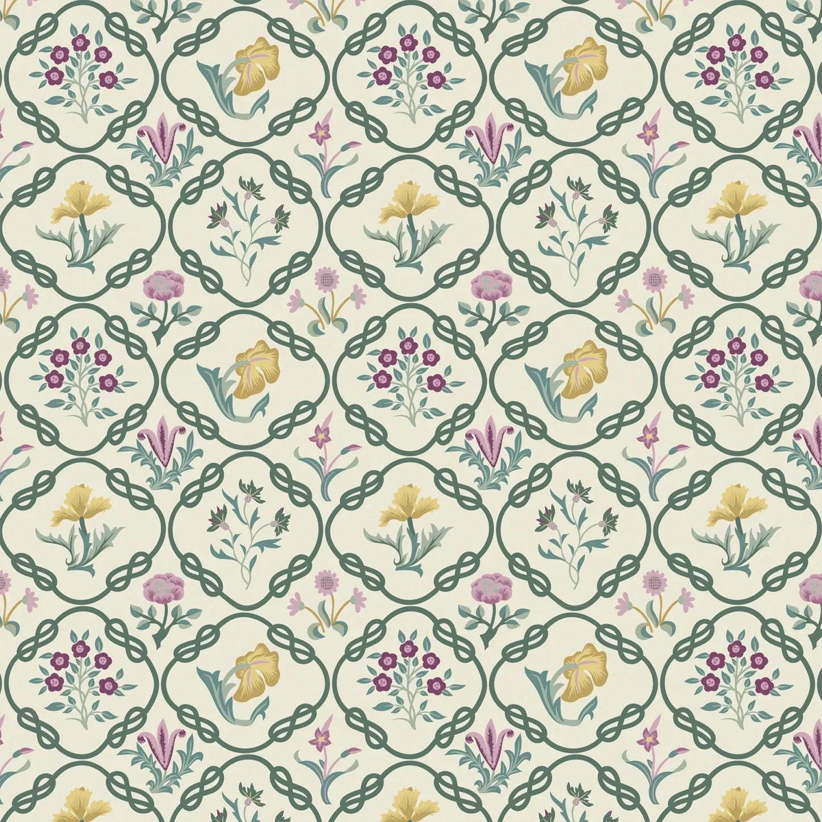 Finishing: The Original Morris & Co Mays Coverlet Cotton Fabric - Heather