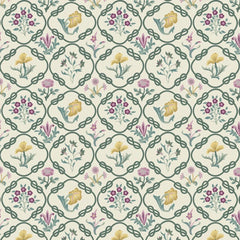 Finishing: The Original Morris & Co Mays Coverlet Cotton Fabric - Heather