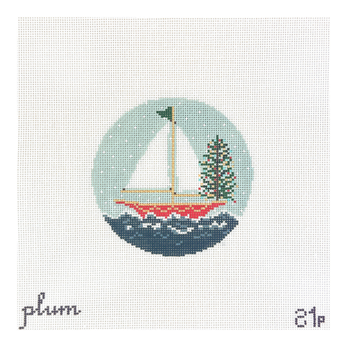 The Plum Stitchery A-wassailing Needlepoint Canvas