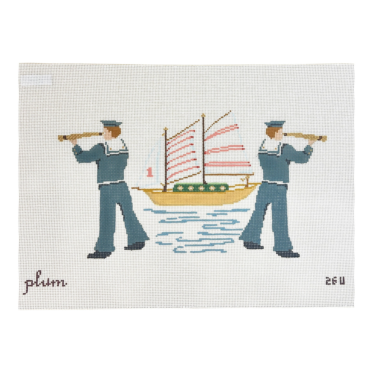The Plum Stitchery Ahoy! Sailors Needlepoint Canvas