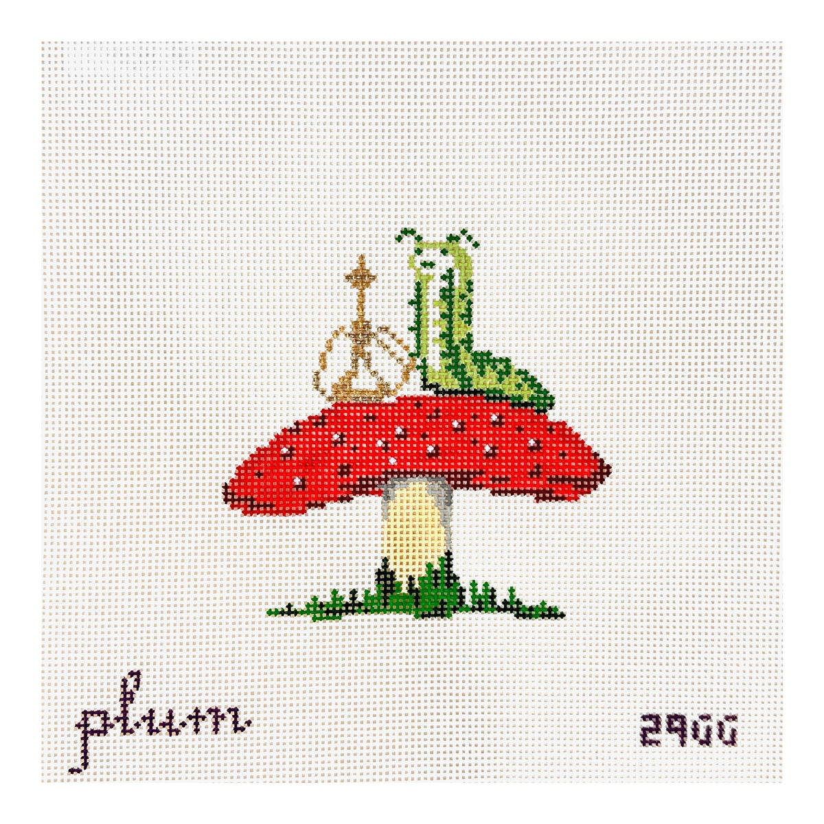 The Plum Stitchery Alice in Technicolor - Caterpillar Needlepoint Canvas