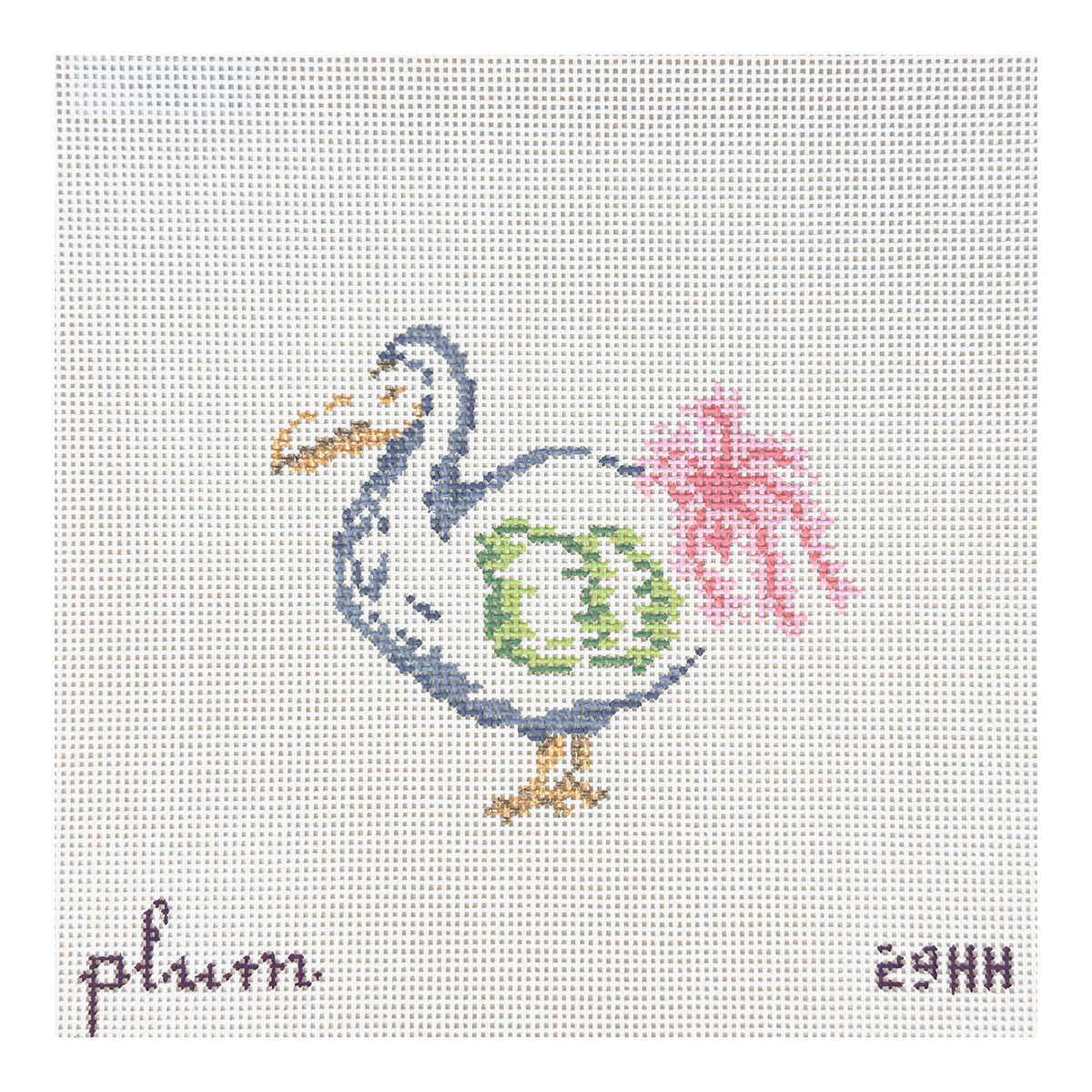 The Plum Stitchery Alice in Technicolor - Dodo Bird Needlepoint Canvas