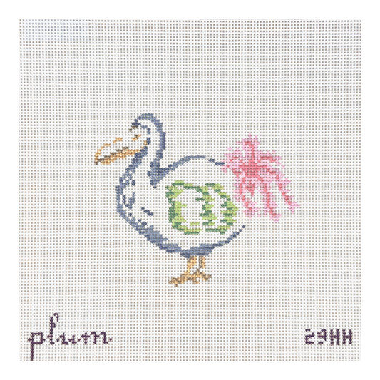 The Plum Stitchery Alice in Technicolor - Dodo Bird Needlepoint Canvas