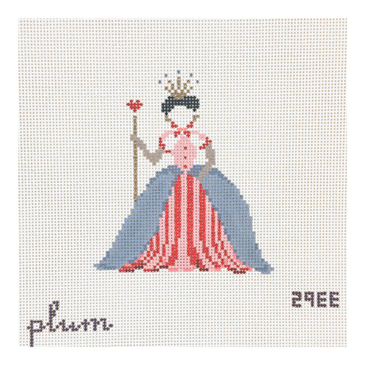 The Plum Stitchery  Alice in Technicolor - Queen of Hearts Needlepoint Canvas
