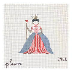 The Plum Stitchery  Alice in Technicolor - Queen of Hearts Needlepoint Canvas