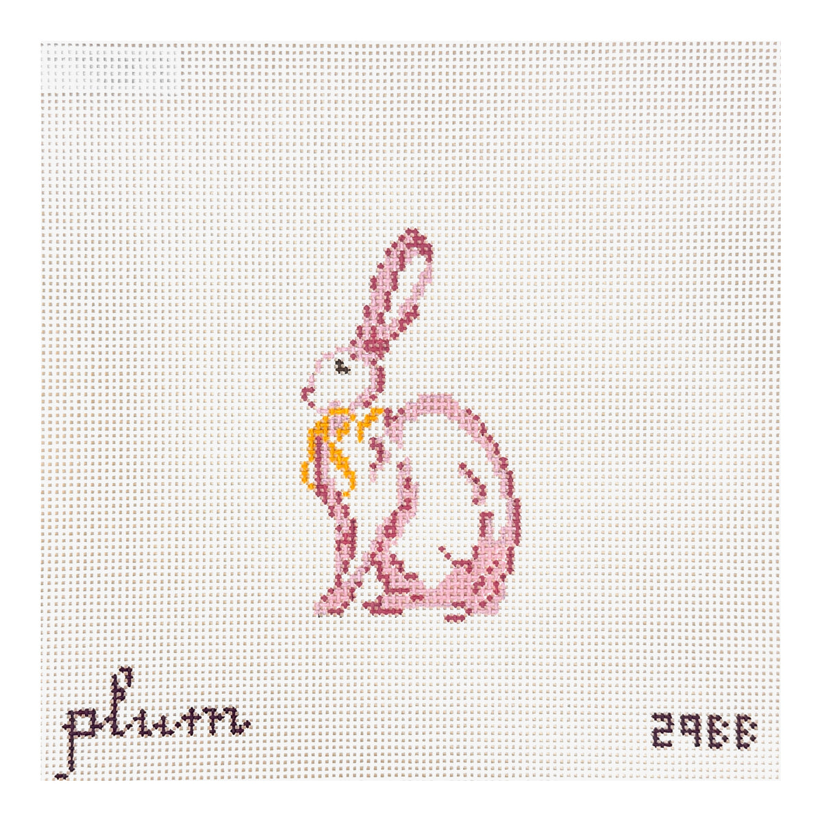 The Plum Stitchery Alice in Technicolor - White Rabbit Needlepoint Canvas